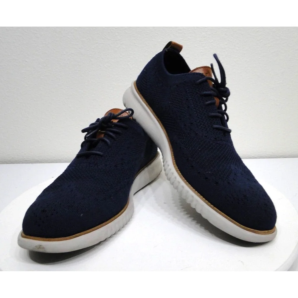 Cole Haan 2.ZeroGrand Stitchlite Wingtip Oxford Marine Blue‎ Mens 10 D C27569
